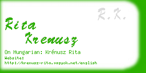 rita krenusz business card